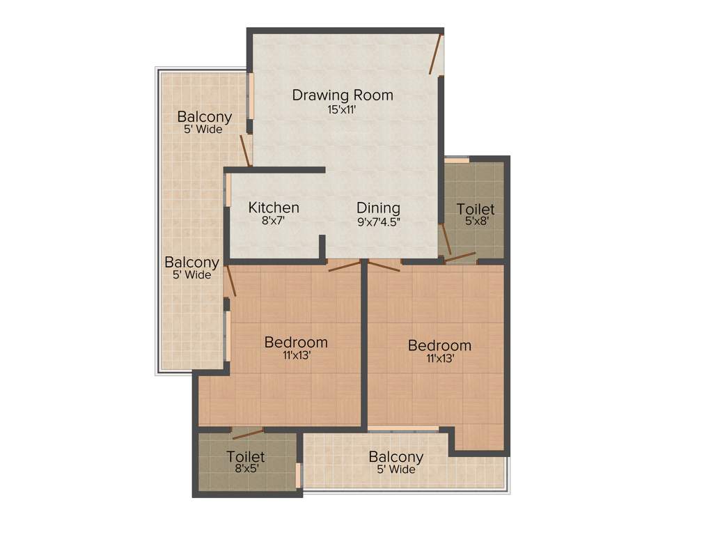 Vishal Pinnacle Tower (2BHK+2T (1,242 sq ft) 1242 sq ft)