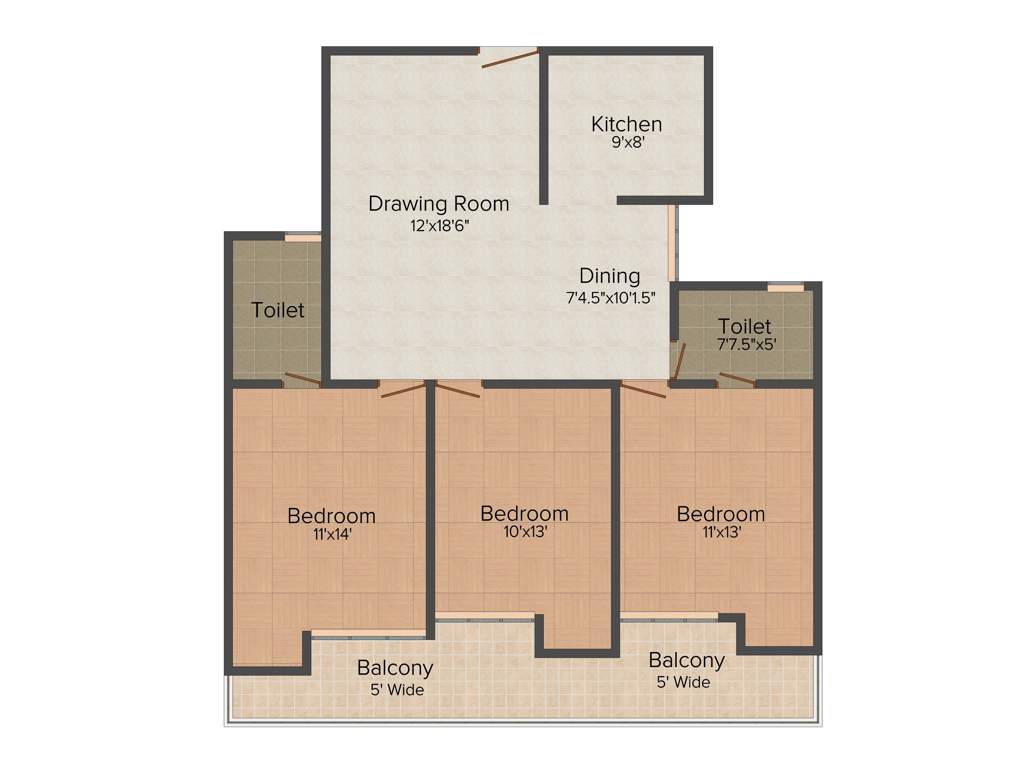 Vishal Pinnacle Tower (3BHK+2T (1,526 sq ft) 1526 sq ft)