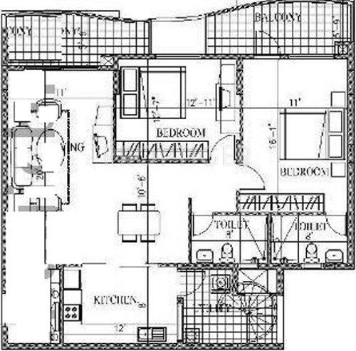 The Antriksh Highland Tower (2BHK+2T (1,400 sq ft) 1400 sq ft)
