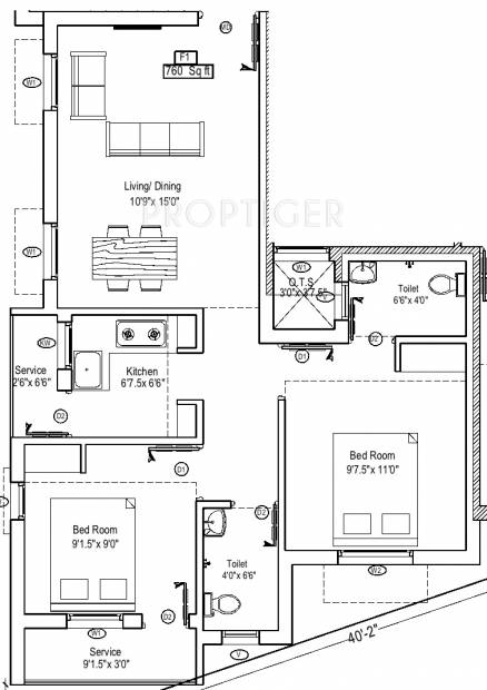 G S Garden (2BHK+2T (760 sq ft) 760 sq ft)