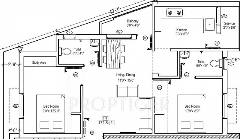 G S Garden (2BHK+2T (752 sq ft) 752 sq ft)