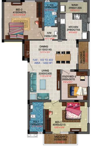 Green Srinivasa (3BHK+2T (1,450 sq ft) 1450 sq ft) Green Srinivasa (3BHK+2T (1,450 sq ft) 1450 sq ft)