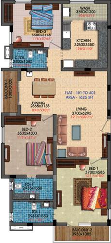Green Srinivasa (3BHK+3T (1,625 sq ft) 1625 sq ft) Green Srinivasa (3BHK+3T (1,625 sq ft) 1625 sq ft)