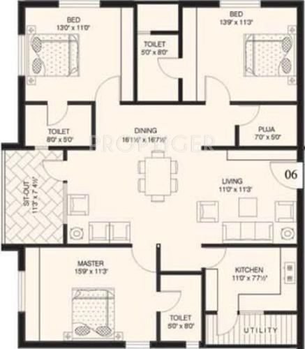 Nandighosh Atrium (3BHK+3T (1,780 sq ft) 1780 sq ft) Nandighosh Atrium (3BHK+3T (1,780 sq ft) 1780 sq ft)