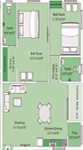 Adishakti Ananya Angan (2BHK+2T (1,003 sq ft) 1003 sq ft)