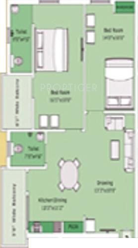 Adishakti Ananya Angan (2BHK+2T (1,009 sq ft) 1009 sq ft)