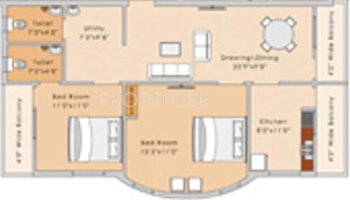 Adishakti Sakuntala Sojurn (2BHK+2T (1,236 sq ft) 1236 sq ft)