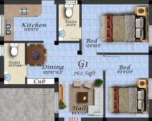 Yogalakshmi Constructions Flat (2BHK+2T (762 sq ft) 762 sq ft) Yogalakshmi Constructions Flat (2BHK+2T (762 sq ft) 762 sq ft)
