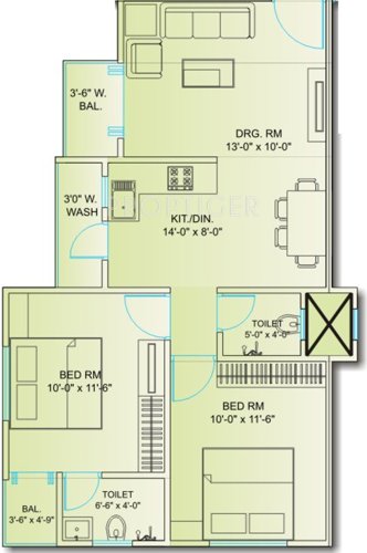 Avaneesh Shree Kunj (2BHK+2T (950 sq ft) 950 sq ft)
