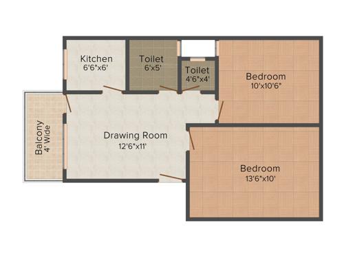 Aarvanss Royal Residency (2BHK+1T (750 sq ft) 750 sq ft)