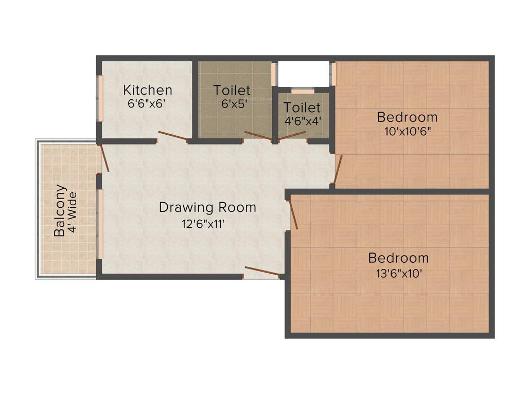 Aarvanss Royal Residency (2BHK+1T (750 sq ft) 750 sq ft)
