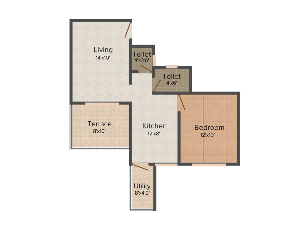 Lanke Sumeru Residency (1BHK+2T (671 sq ft) 671 sq ft)