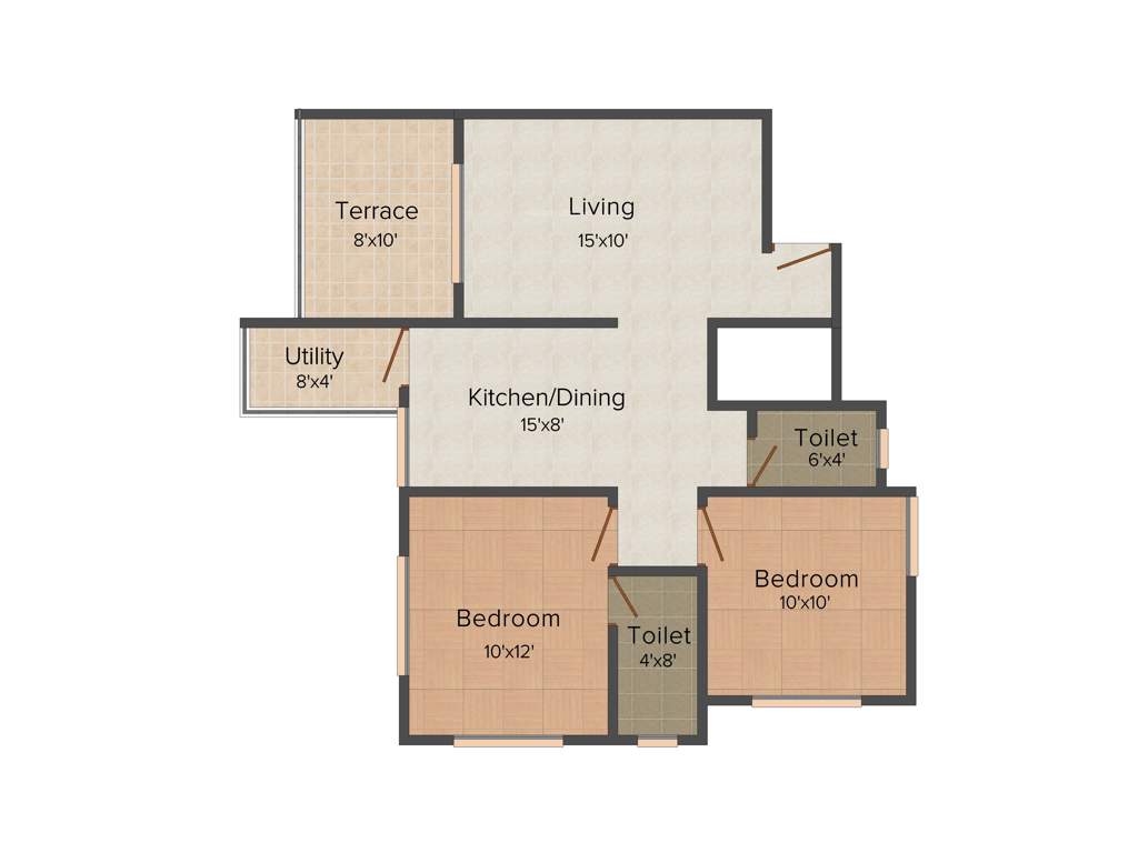 Lanke Sumeru Residency (2BHK+2T (893 sq ft) 893 sq ft)