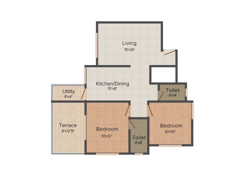 Lanke Sumeru Residency (2BHK+2T (912 sq ft) 912 sq ft)