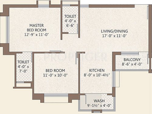 Akshar Aaruni Residency (2BHK+2T (1,060 sq ft) 1060 sq ft)