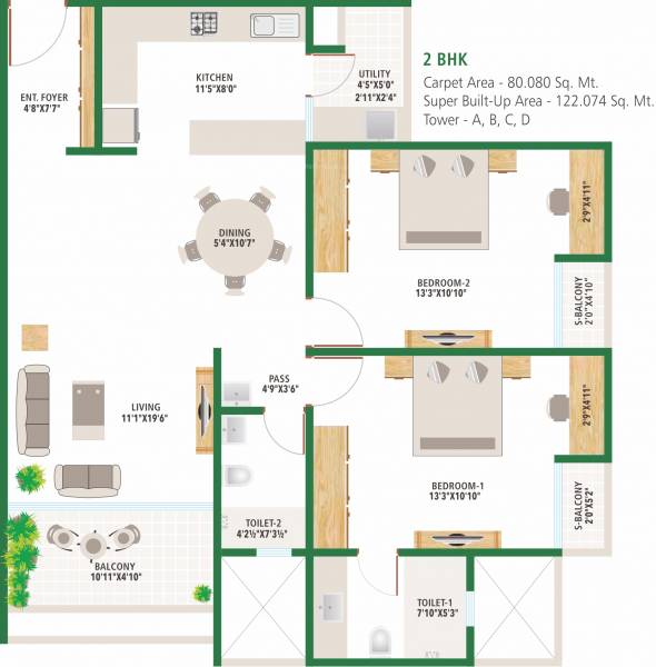Alembic Urban Forest (2BHK+2T (1,314 sq ft) 1314 sq ft) Alembic Urban Forest (2BHK+2T (1,314 sq ft) 1314 sq ft)