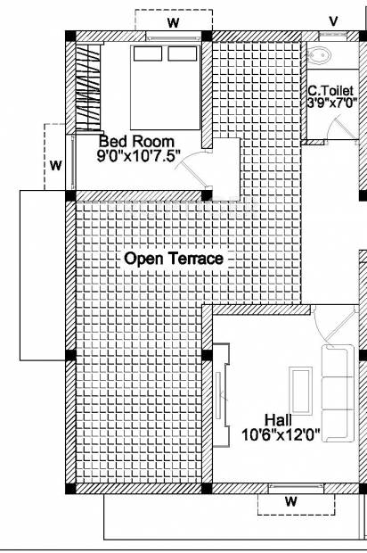 LSS Constructions MVJ Paradise Floor Plan (1BHK+1T)
