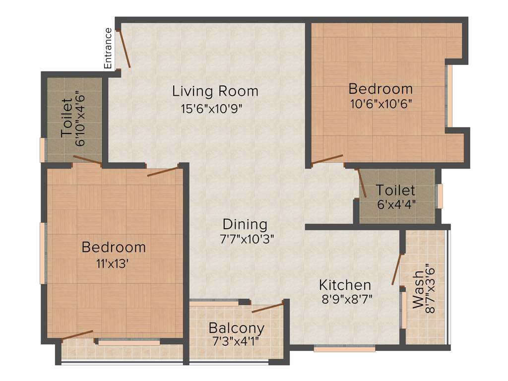 Aastha Serene (2BHK+2T (1,200 sq ft) 1200 sq ft)