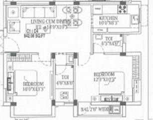 MR Vijaya Lakshmi Apartments (2BHK+2T (919 sq ft) 919 sq ft)