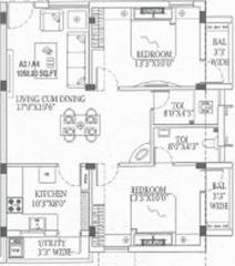 MR Vijaya Lakshmi Apartments (2BHK+2T (1,033 sq ft) 1033 sq ft)