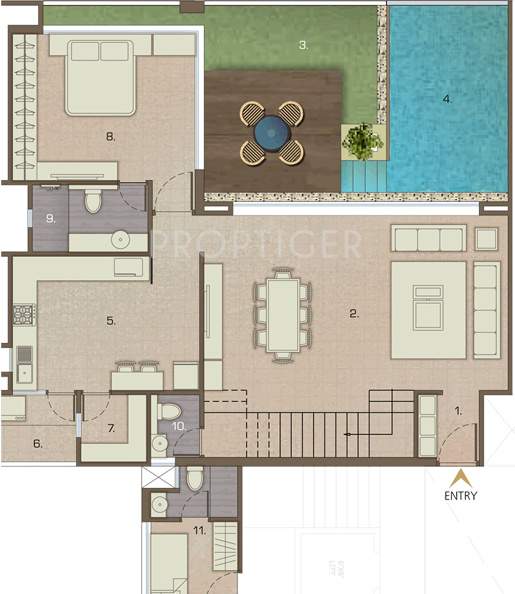 Neptune Avalons Greenwoods (3BHK+3T (3,800 sq ft) + Servant Room 3800 sq ft)