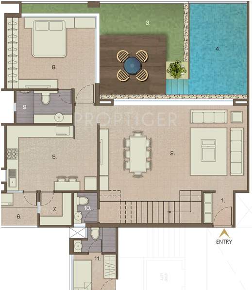 Neptune Avalons Greenwoods (4BHK+5T (3,800 sq ft) + Servant Room 3800 sq ft)