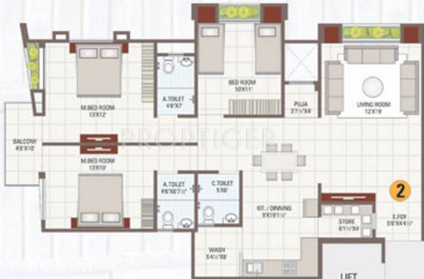 Gokul Paradise (3BHK+3T (1,991 sq ft) 1991 sq ft)