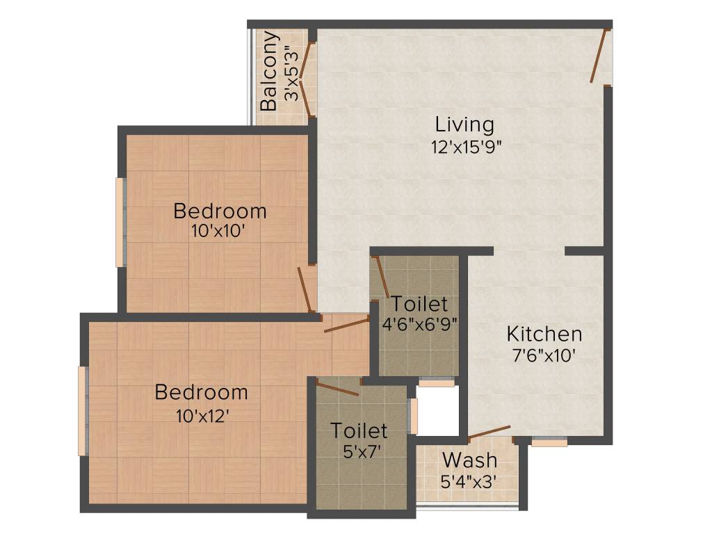 Vedant Somnath Heritage (2BHK+2T (1,011 sq ft) 1011 sq ft)