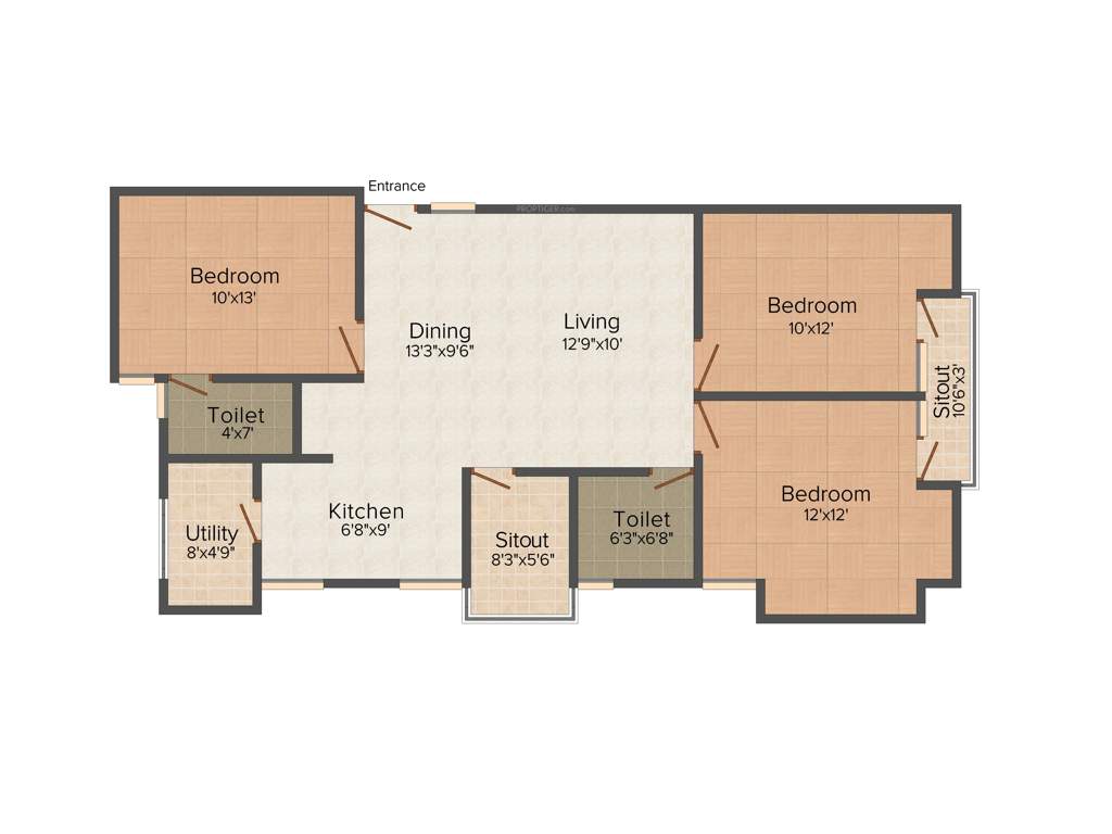 CLS Nakshatra (3BHK+3T (1,300 sq ft) 1300 sq ft)