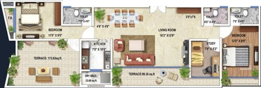 Arkade Art (2BHK+3T (1,060 sq ft) + Study Room 1060 sq ft) Arkade Art (2BHK+3T (1,060 sq ft) + Study Room 1060 sq ft)