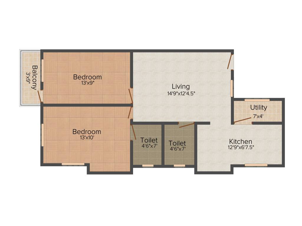 RKN KPS Flats (2BHK+2T (920 sq ft) 920 sq ft)