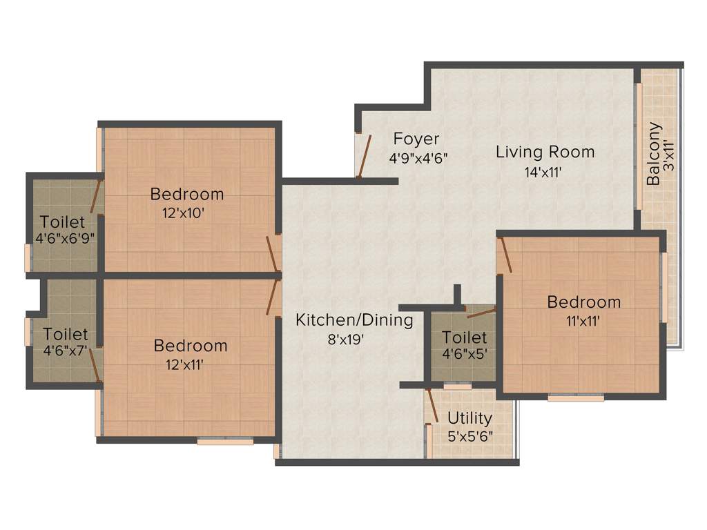 Shree Balaji Keshav Residency (3BHK+3T (1,400 sq ft) 1400 sq ft)