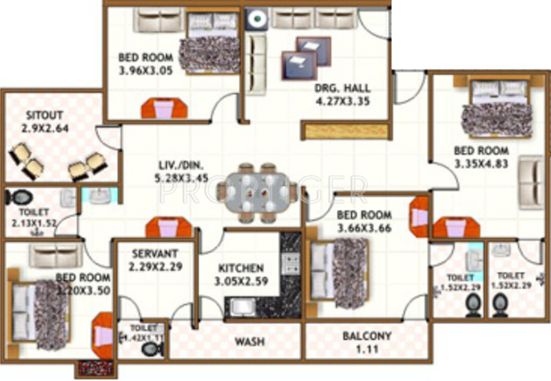 Dwarkadheesh Dwarka Heights (4BHK+4T (2,035 sq ft) + Servant Room 2035 sq ft)