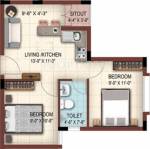 Casagrand The Address (2BHK+1T (570 sq ft) 570 sq ft)