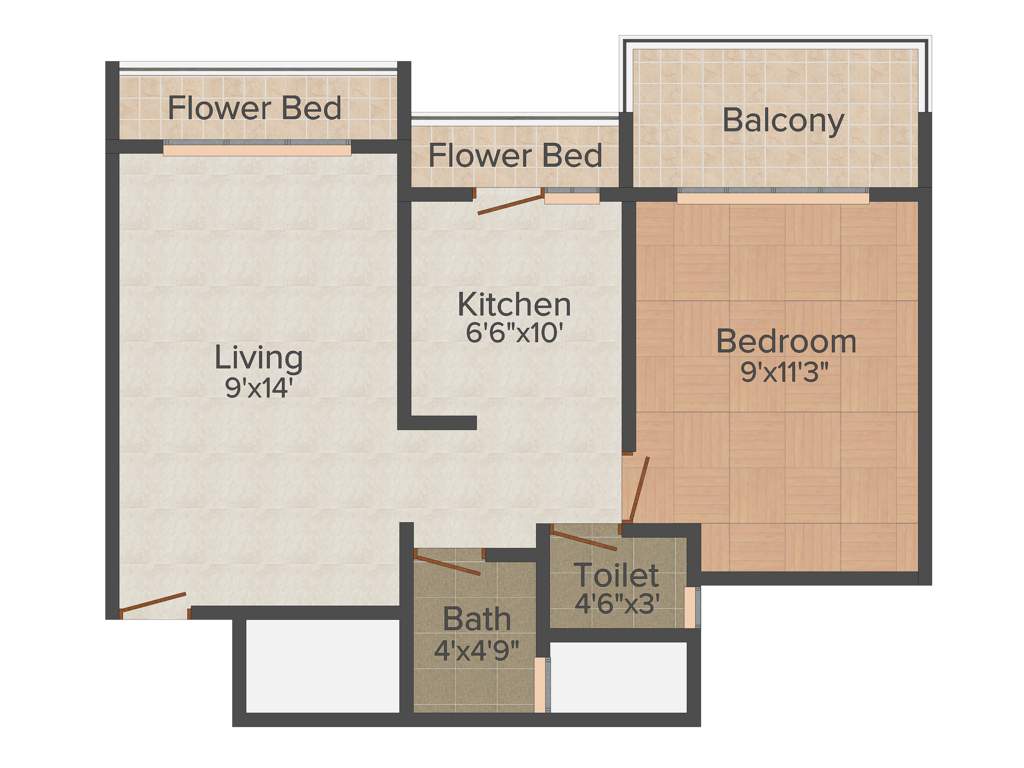 Astha Pearl (1BHK+1T (660 sq ft) 660 sq ft)