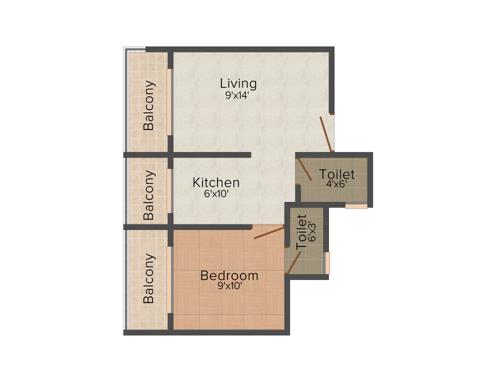 Yashraj Sai Simran 1BHK+2T (625 sq ft) Yashraj Sai Simran 1BHK+2T (625 sq ft)