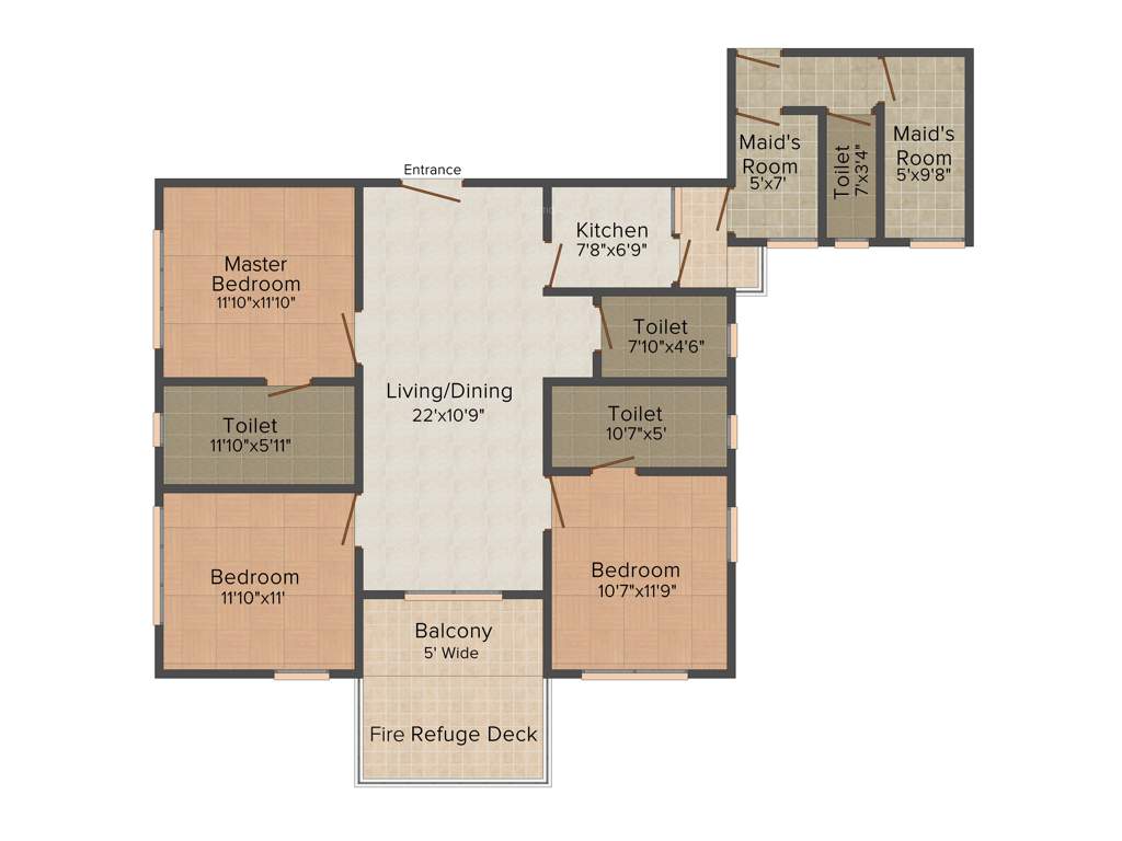 Keventer The North (3BHK+4T (1,565 sq ft) + Servant Room 1565 sq ft)