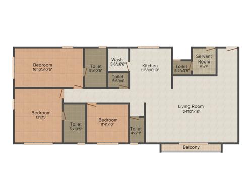 Milestone Ananta (3BHK+3T (2,545 sq ft) + Servant Room 2545 sq ft) Milestone Ananta (3BHK+3T (2,545 sq ft) + Servant Room 2545 sq ft)