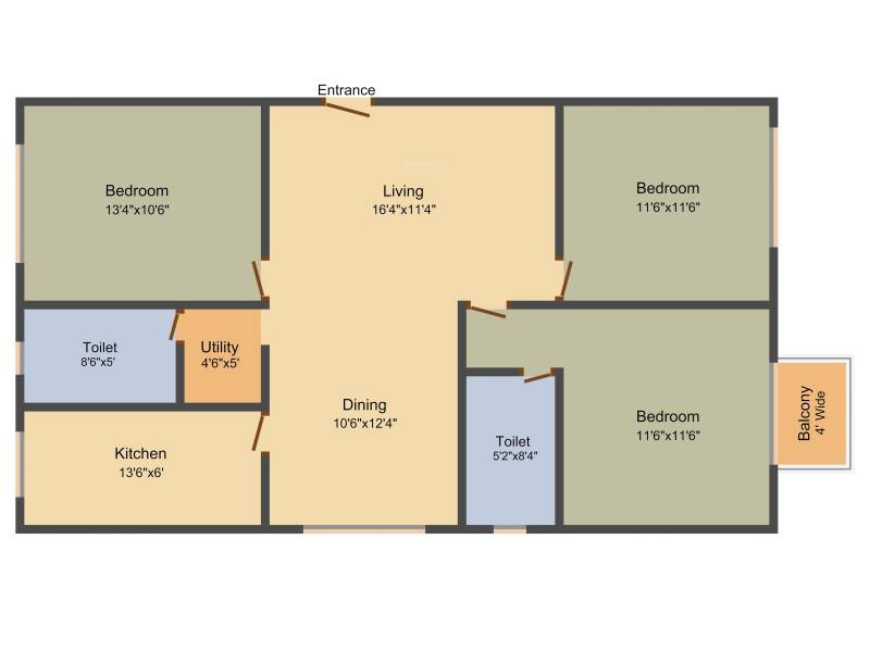Prasad Rare Earth (3BHK+2T (1,309 sq ft) 1309 sq ft)