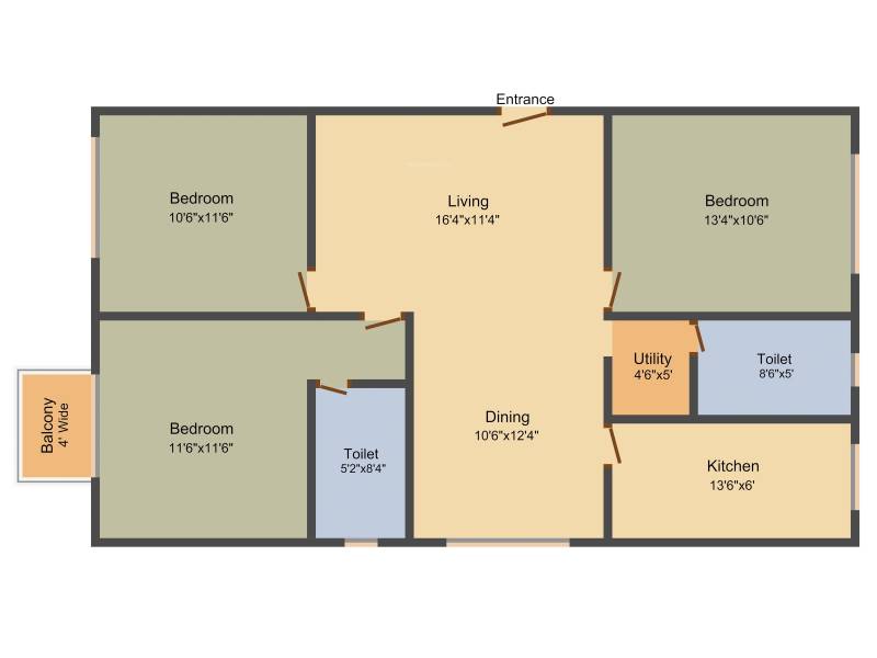 Prasad Rare Earth (3BHK+2T (1,172 sq ft) 1172 sq ft)