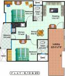 Floor Plan (2BHK+2T) Aryan Build Estates Heights Floor Plan (2BHK+2T)