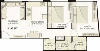 Milestone Habitat (2BHK+2T (1,140 sq ft) 1140 sq ft) Milestone Habitat (2BHK+2T (1,140 sq ft) 1140 sq ft)