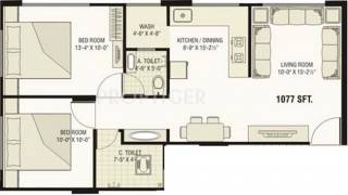 Milestone Habitat (2BHK+2T (1,077 sq ft) 1077 sq ft) Milestone Habitat (2BHK+2T (1,077 sq ft) 1077 sq ft)