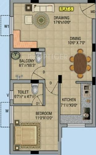 RR Sai Apartment (1BHK+1T (725 sq ft) 725 sq ft) RR Sai Apartment (1BHK+1T (725 sq ft) 725 sq ft)