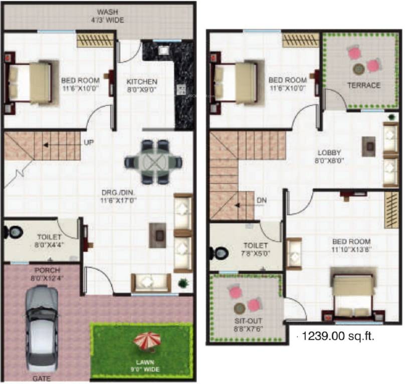 1239 sq ft 3 BHK 2T Villa for Sale in Regal Homes Tulsi Vihar Phase II ...