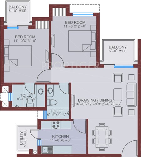 Ansal The Fernhill (2BHK+2T (1,348 sq ft) 1348 sq ft)