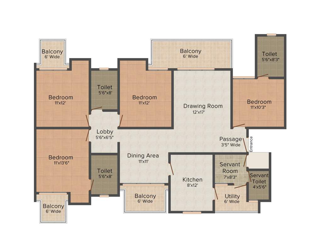 Ansal The Fernhill (4BHK+4T (2,321 sq ft) 2321 sq ft)