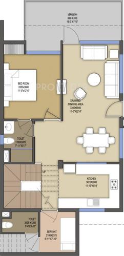 Le Solitairian Solitairian City Villa (3BHK+4T (1,740 sq ft)   Servant Room 1740 sq ft)