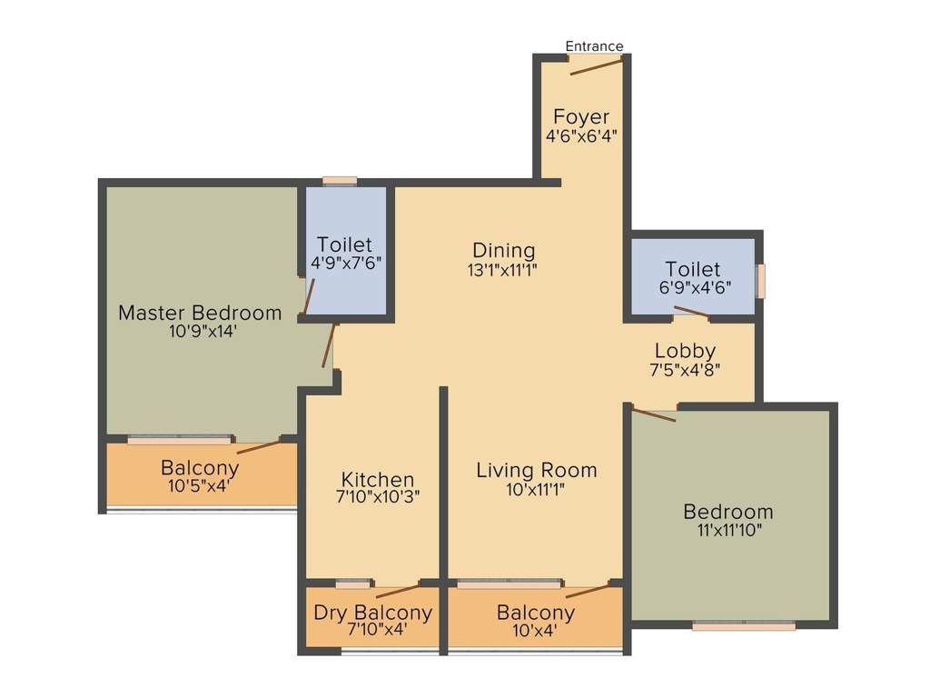 Ankur Palm Springs (2BHK+2T (1,216 sq ft) 1216 sq ft)