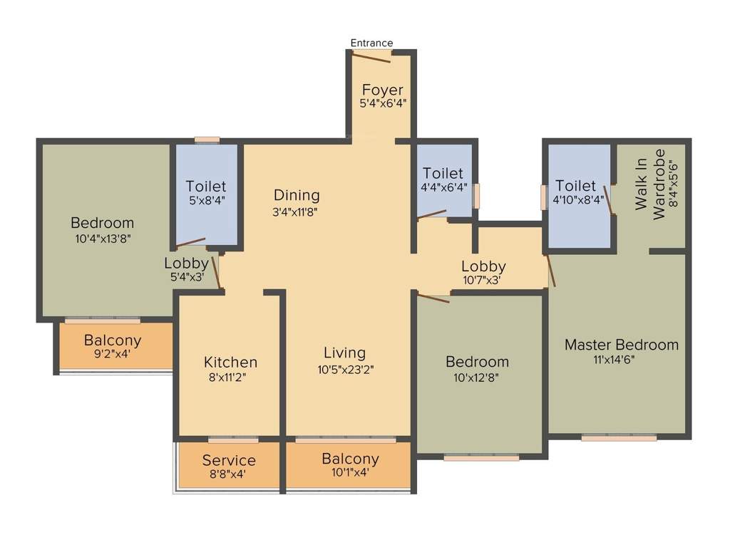 Ankur Palm Springs (3BHK+3T (1,585 sq ft) 1585 sq ft)